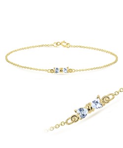 Cutie Bow with CZ Anklet ANK-194-GP